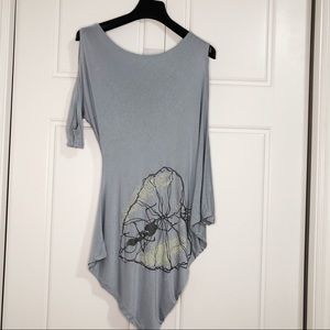 Seduction Small Women Grey Cold Shoulder Dress